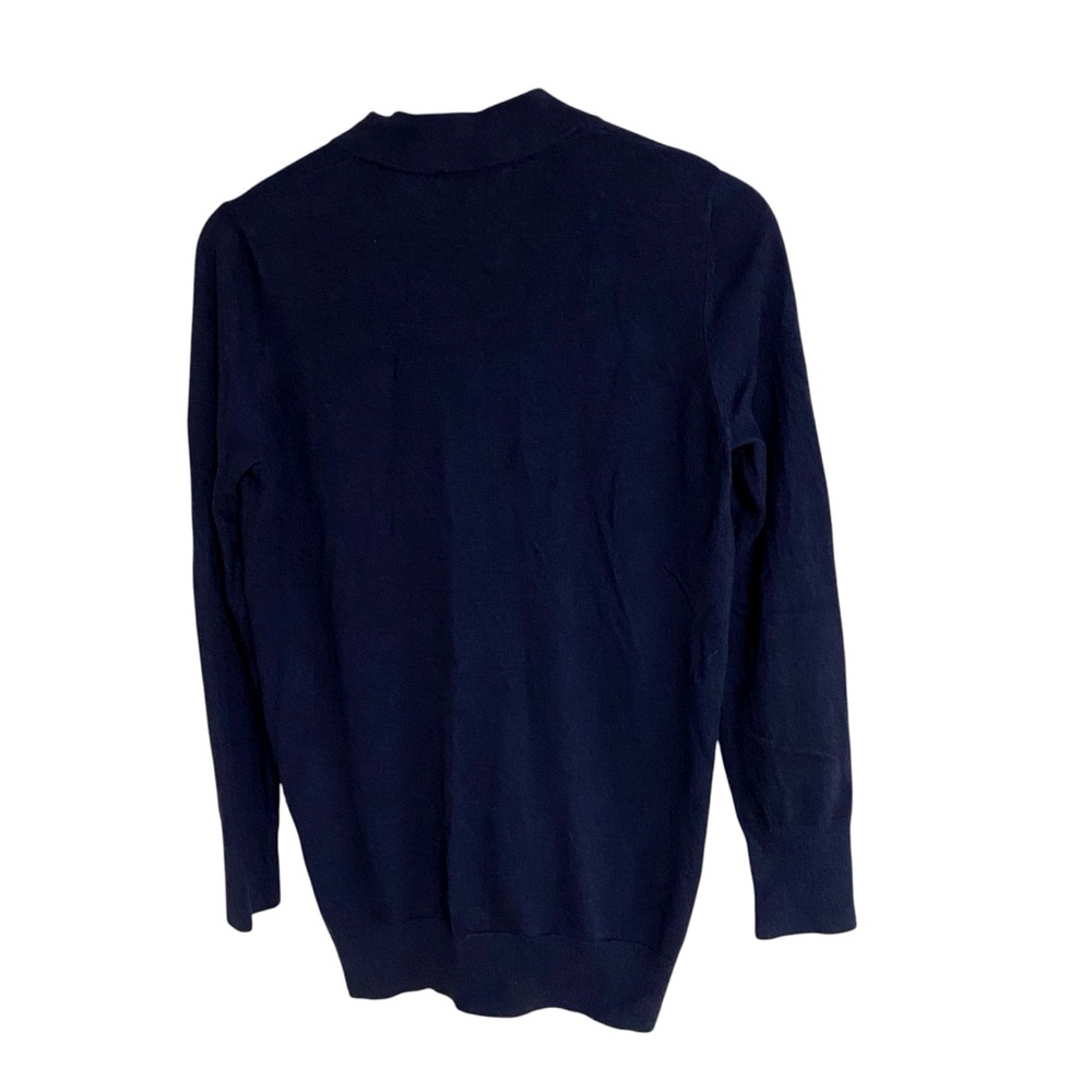 Lands’End navy blue cashmere blend button up long sleeve cardigan sweater size S - Picture 10 of 14